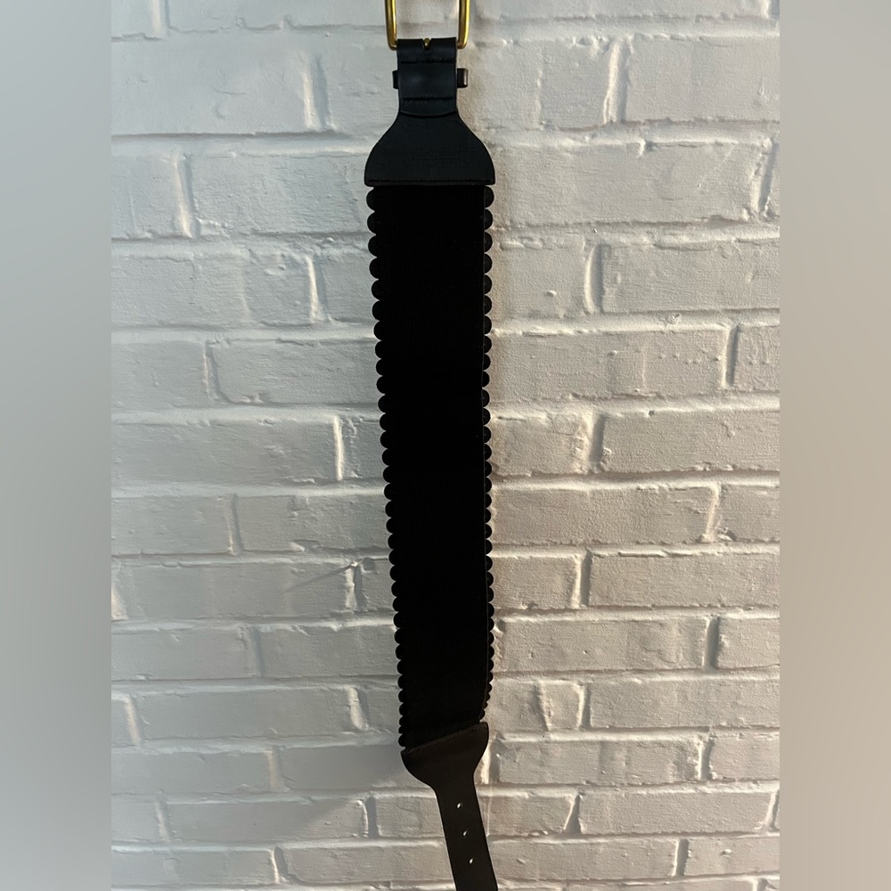 Anthropologie genuine, leather waist black belt